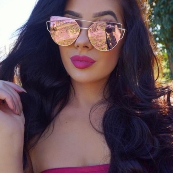 xxSOLDxx        Rose Gold Cat Eye Aviator Sunglasses - Picture 3 of 7